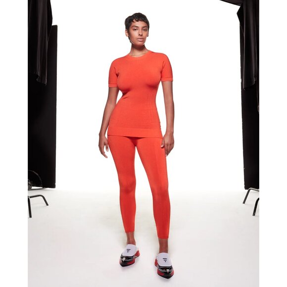 AZ FACTORY MyBody Stretch Knit Top Short Sleeve Athleisure Athletic Fitted Shirt - Picture 2 of 13